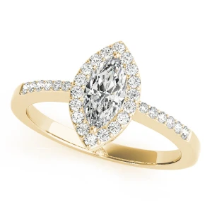 Kori Natural Yellow Gold Halo Diamond Ring