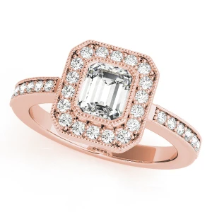 Kyomi Natural Rose Gold Halo Diamond Ring