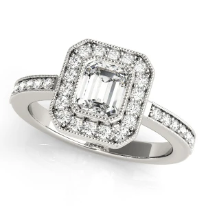 Kyomi Natural Silver Halo Diamond Ring