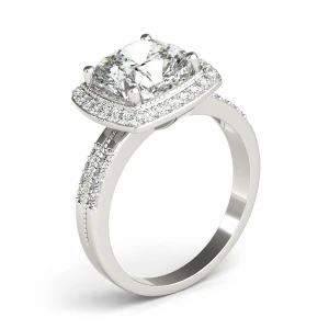 Karlee Natural White Gold Halo Diamond Ring