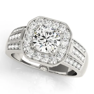 Kamaya Natural Silver Halo Diamond Ring