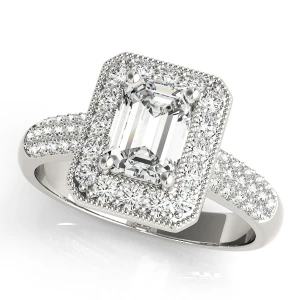 Lorena Natural Silver Halo Diamond Ring