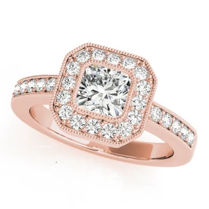 Lois Natural Rose Gold Halo Diamond Ring
