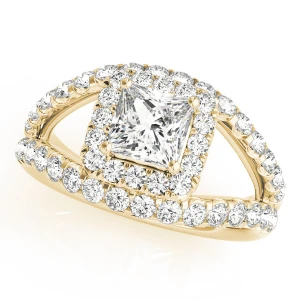 Karlee Natural Yellow Gold Halo Diamond Ring