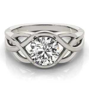 Mariella Natural Silver 4 Prong Solitaire Diamond Ring