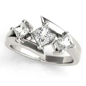 Wendy Lab-Created Diamond 4 Prong Set Trilogy Engagement Ring