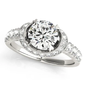Kami Natural Silver Halo Diamond Ring