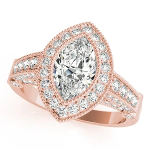 Jolie Natural Rose Gold Halo Diamond Ring