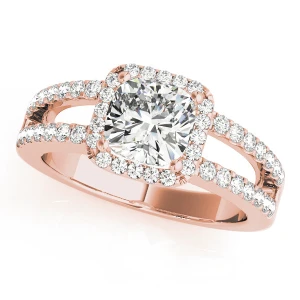 Jaylin Natural Rose Gold Halo Diamond Ring