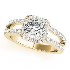 Jaylin Natural Yellow Gold Halo Diamond Ring
