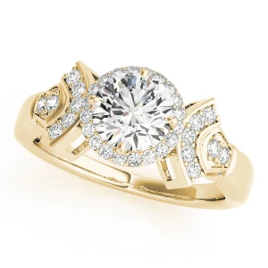 Kalli Natural Yellow Gold Halo Diamond Ring
