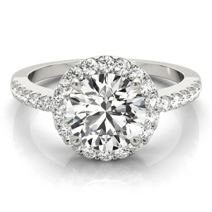 Shriya Lab-Created Diamond Round cut 4 Prong  Halo Engagement Ring