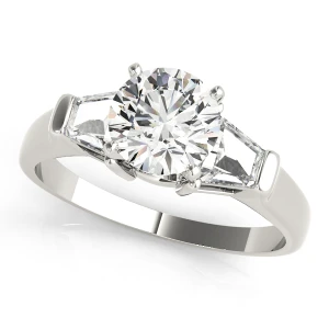 Winifred Lab-Created Diamond Silver 4 Prong Set Trilogy Engagement Ring