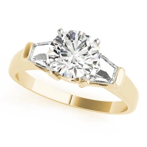Winifred Lab-Created Diamond Yellow Gold 4 Prong Set Trilogy Engagement Ring