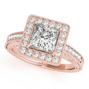 Khalia Natural Rose Gold Halo Diamond Ring