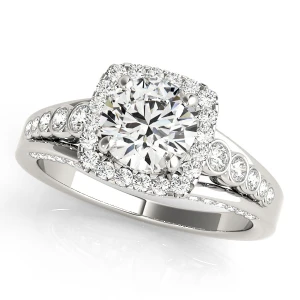 Loren Natural Silver Halo Diamond Ring