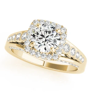 Loren Natural Yellow Gold Halo Diamond Ring
