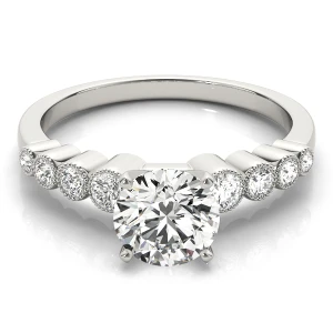 Adlina Lab-Created Diamond Round cut 4 Prong  Halo Engagement Ring