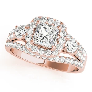 Kingsley Natural Rose Gold Halo Diamond Ring