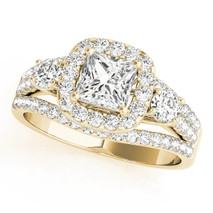 Kingsley Natural Yellow Gold Halo Diamond Ring