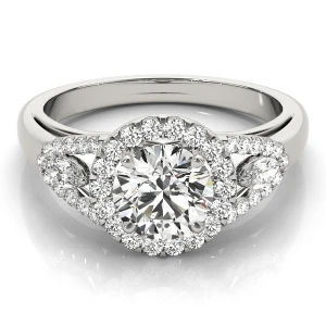 Sherline Lab-Created Diamond Round cut 4 Prong  Halo Engagement Ring