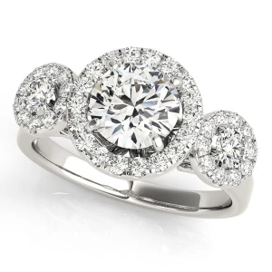 Josselyn Natural Silver Halo Diamond Ring