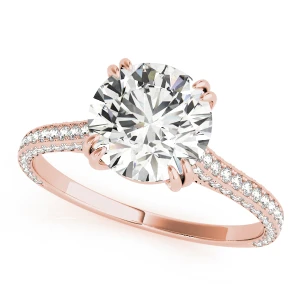 Joanna Lab-Created Diamond Rose Gold Double Prong Side Stone Engagement Ring