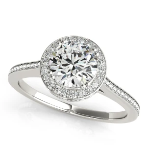 Sherlin Lab-Created Diamond Round cut 4 Prong  Halo Engagement Ring