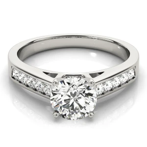 Shajina Lab-Created Diamond 4 Prong Side Stone Engagement Ring
