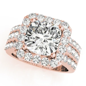 Janie Natural Rose Gold Halo Diamond Ring