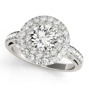 Jalaya Natural Silver Halo Diamond Ring