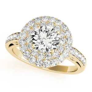 Jalaya Natural Yellow Gold Halo Diamond Ring