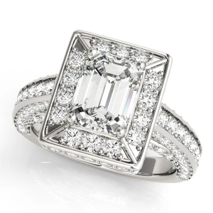 Janae Natural Silver Halo Diamond Ring
