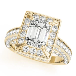 Janae Natural Yellow Gold Halo Diamond Ring