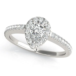Lilia Lab-Created White Gold Halo Diamond Ring
