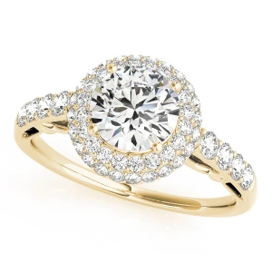 Kenleigh Natural Yellow Gold Halo Diamond Ring