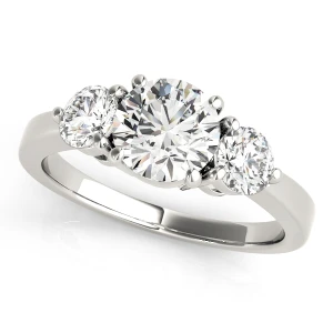 Wagner Lab-Created Diamond Silver 4 Prong Set Trilogy Engagement Ring