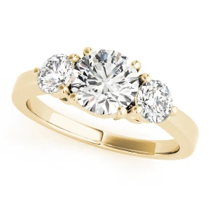 Wagner Lab-Created Diamond Yellow Gold 4 Prong Set Trilogy Engagement Ring