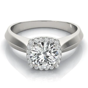 Leena Lab-Created Diamond Round cut 4 Prong  Halo Engagement Ring
