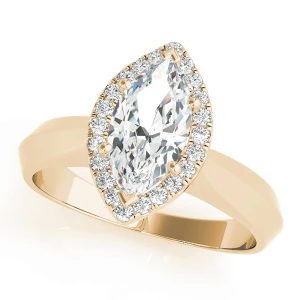 Lilianna Natural Yellow Gold Halo Diamond Ring