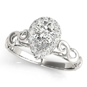 Kai Natural White Gold Halo Diamond Ring