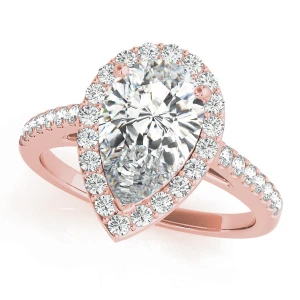 Kara Natural Rose Gold Halo Diamond Ring