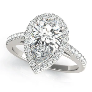Kara Natural White Gold Halo Diamond Ring