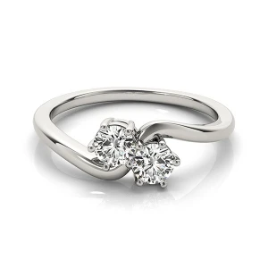 Jensy Natural Round cut  Two Stone Diamond Ring