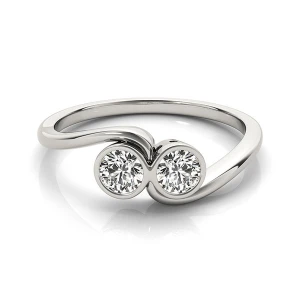 Aliza Lab-Created Round cut  Two Stone Diamond Ring