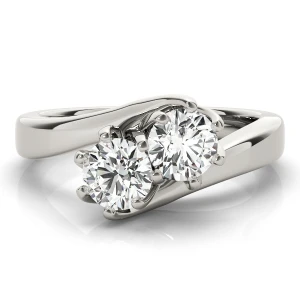 Helly Lab-Created Round cut  Two Stone Diamond Ring