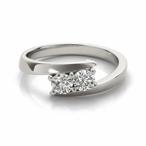 Leah Lab-Created Round cut Two Stone Diamond Ring