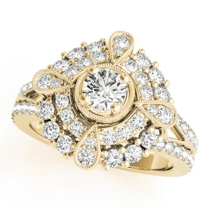 Kiari Natural Yellow Gold Halo Diamond Ring