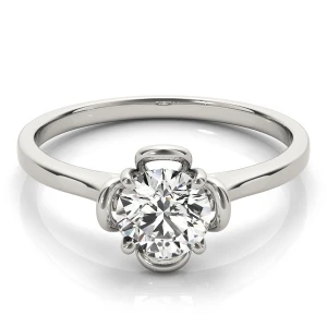 Millicent Lab-Created Diamond Round cut Bar and Prong  Classic Solitaire Engagement Ring