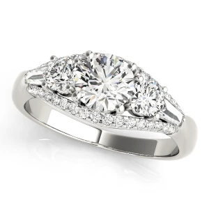 Wisteria Lab Grown Diamond Round cut 4 Prong Set  Trilogy Engagement Ring
